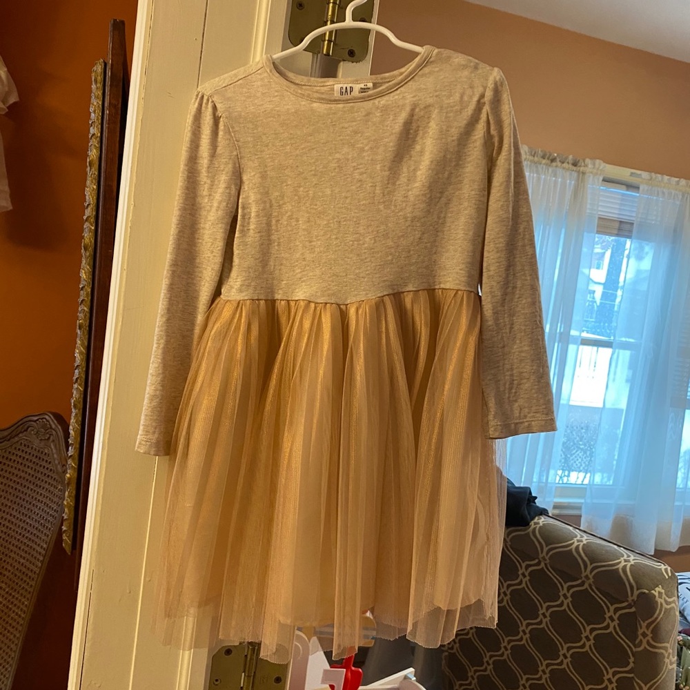 Gap kids size xs beige/rose gold tulle dress